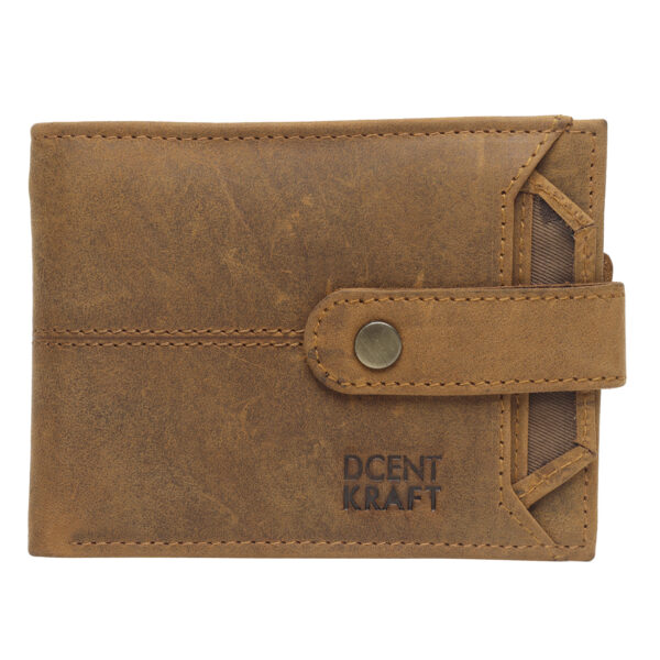 Genuine Leather Men's Wallet, RFID Blocked Casual Premium Modern Khaki Brown Leather Wallet For Boys