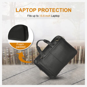 Classic Leather 16 inch Laptop Messenger Bag for Men I Office Bags I Travel Bags I Carry Handles with Adjustable Strap I DIMENSION: L- 16 inch H-11.5 inch W- 4 inch