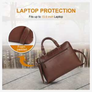 Men's Leather Laptop Messenger bag/Laptop Cover/Laptop Sleeve|Fits Upto 15.6 Inch Black bag