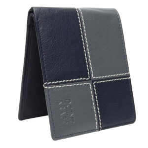 Genuine Leather RFID Protected Casual Designer Slim Blue Color Leather Wallet For Men & Boys