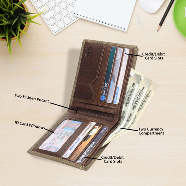 Genuine Leather RFID Blocked Casual Designer Brown Color Wallet For Men & Boys